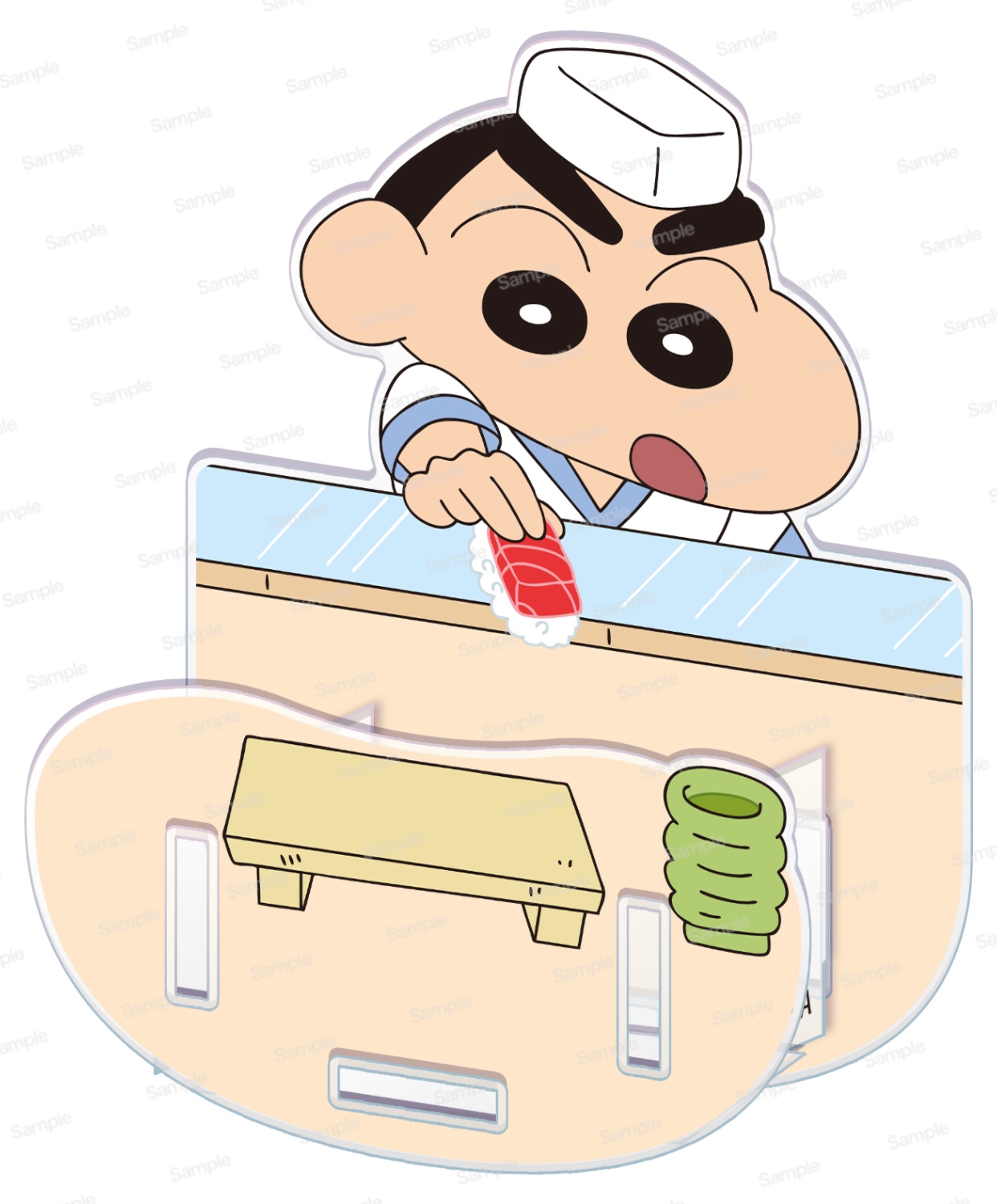 クレヨンしんちゃん ゆらゆらアクリル小物入れ お寿司Ver.
