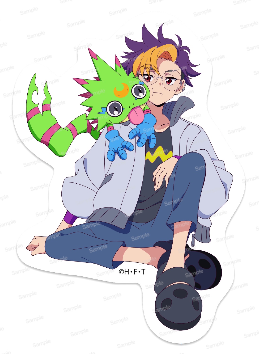 デジモンビートブレイク 耐光・耐水ステッカー 天馬トモロウ & ゲッコーモン