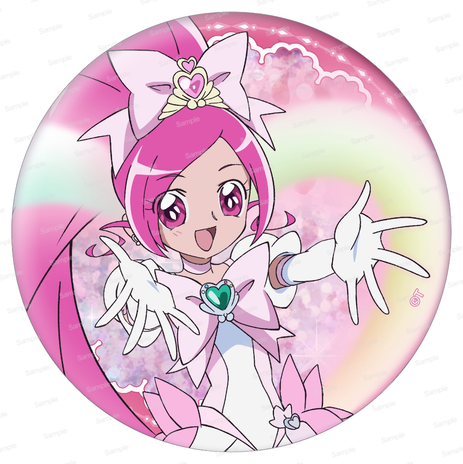 ハートキャッチプリキュア!　15周年メモリアルホログラム缶バッジ第1弾　キュアブロッサム