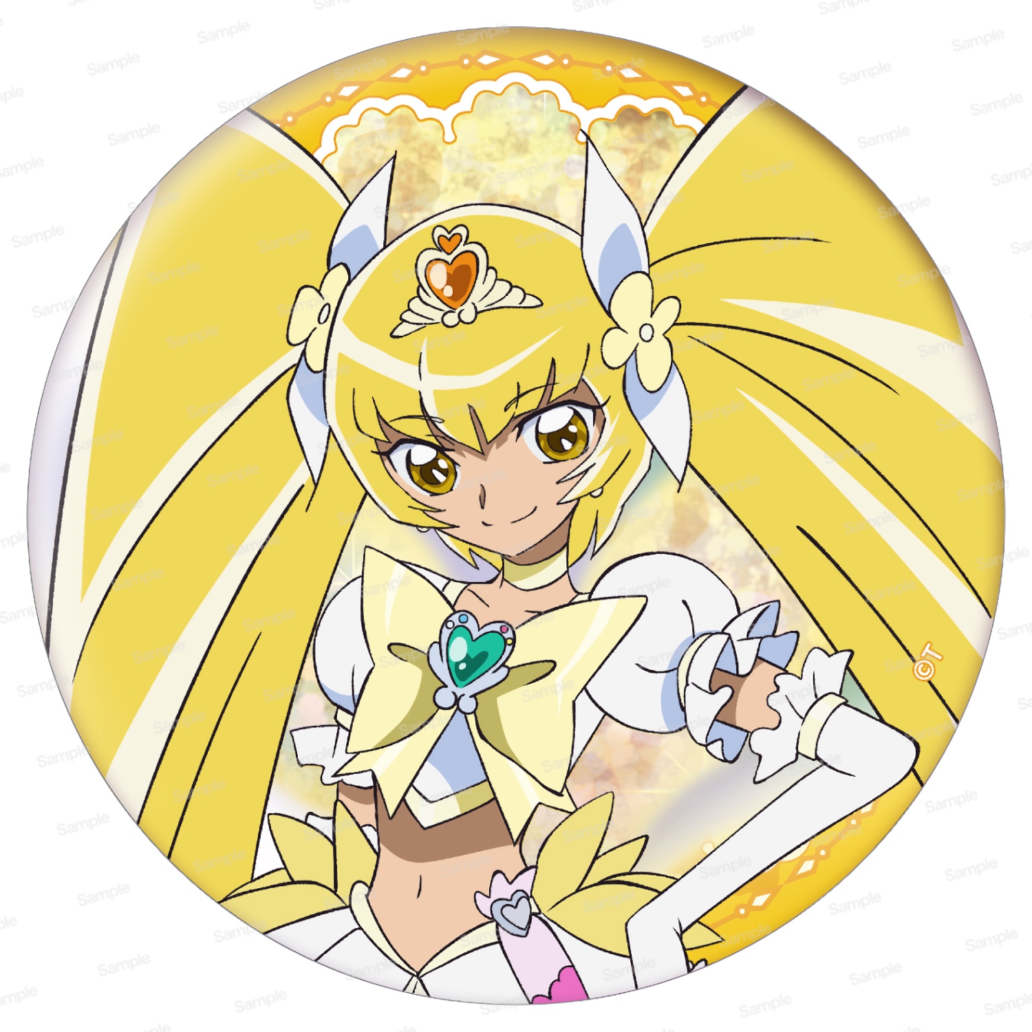 ハートキャッチプリキュア!　15周年メモリアルホログラム缶バッジ第1弾　キュアサンシャイン