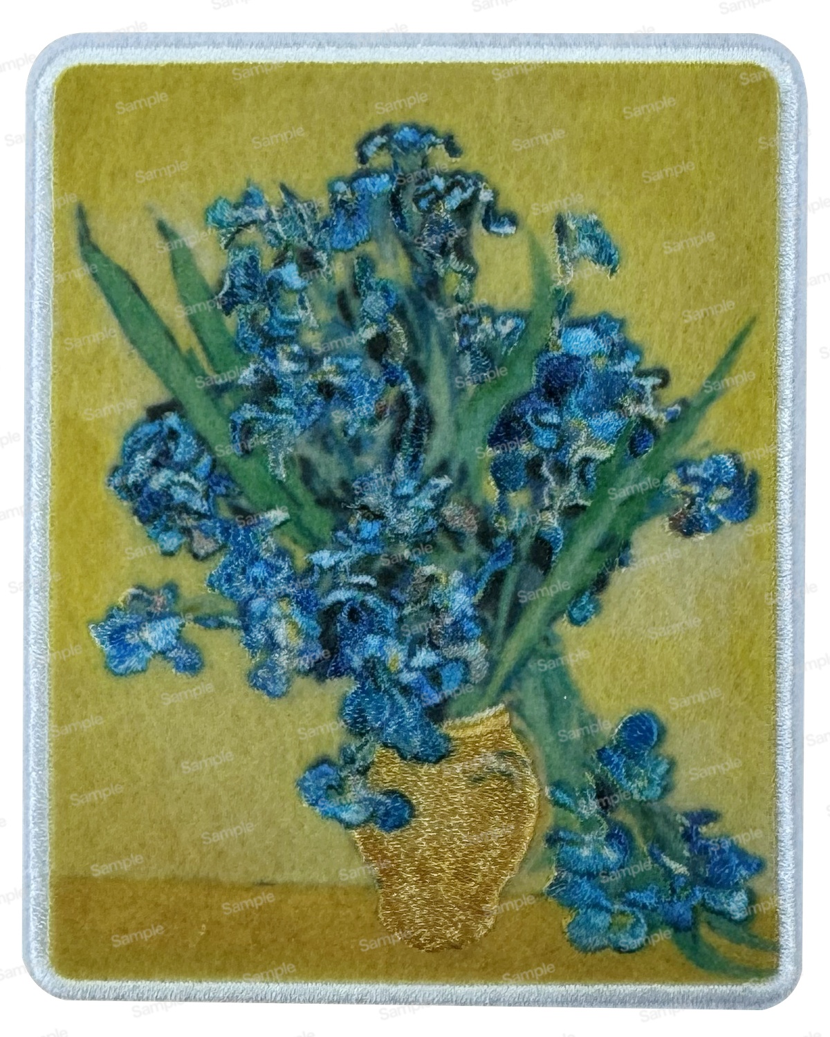 ハイクオリティ刺繍 花瓶のアイリス